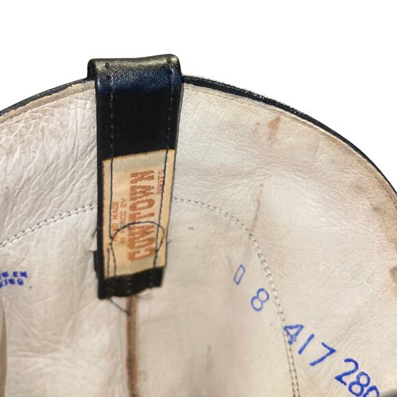 Cowtown Vintage Mens Roper Black Leather Boots Western Cowboy Size 8 - Picture 6 of 8